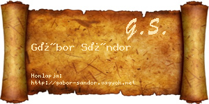 Gábor Sándor névjegykártya