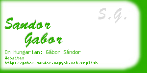 sandor gabor business card