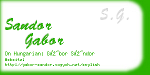 sandor gabor business card